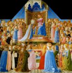 Fra Angelico, Couronnement de la Vierge, 1435, couronnement du bleu outremer